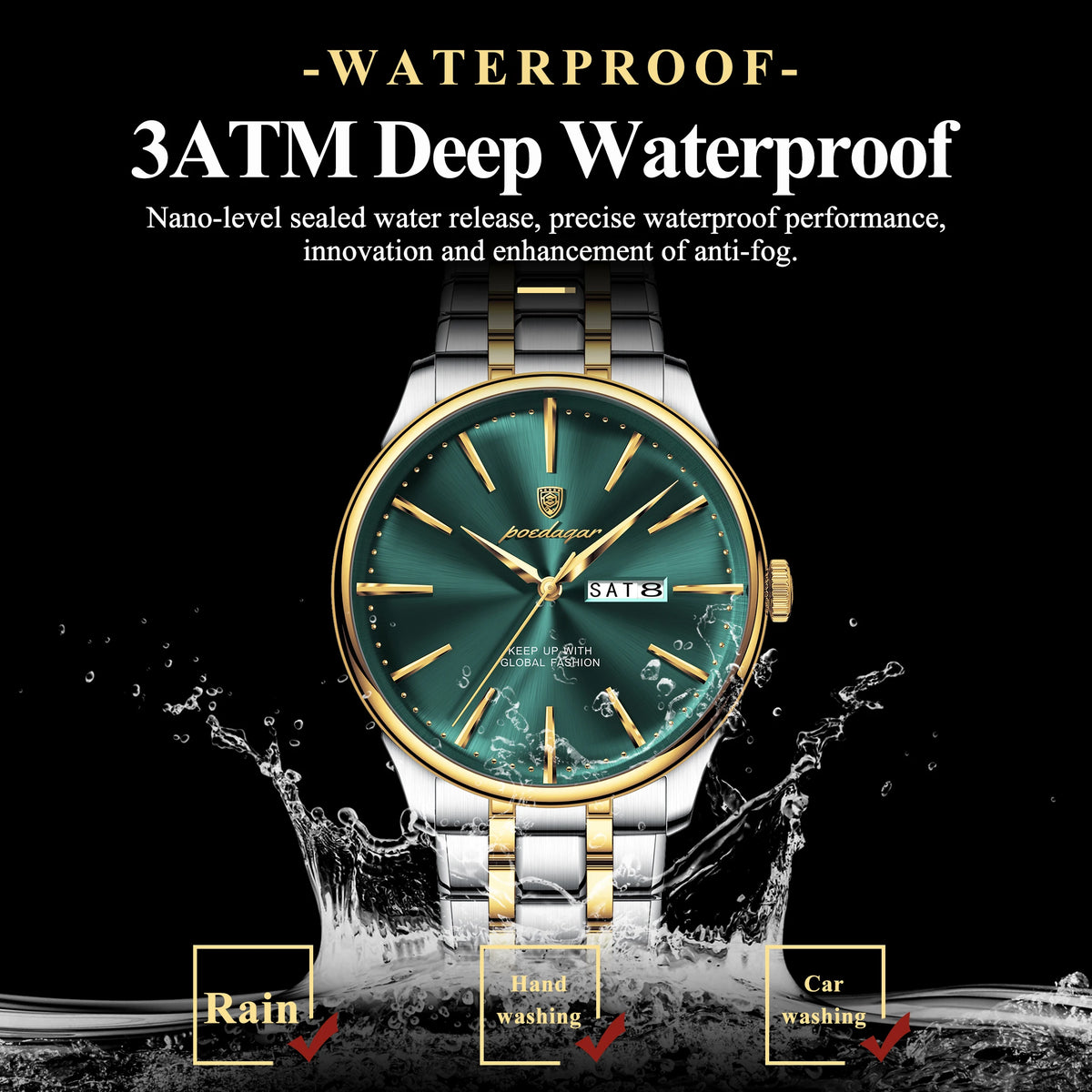 Poedagar 843 Original Men Watch Luxury Business Waterproof Calendar Montre Homme Quartz Wristwatch Factory Wholesale Reloj