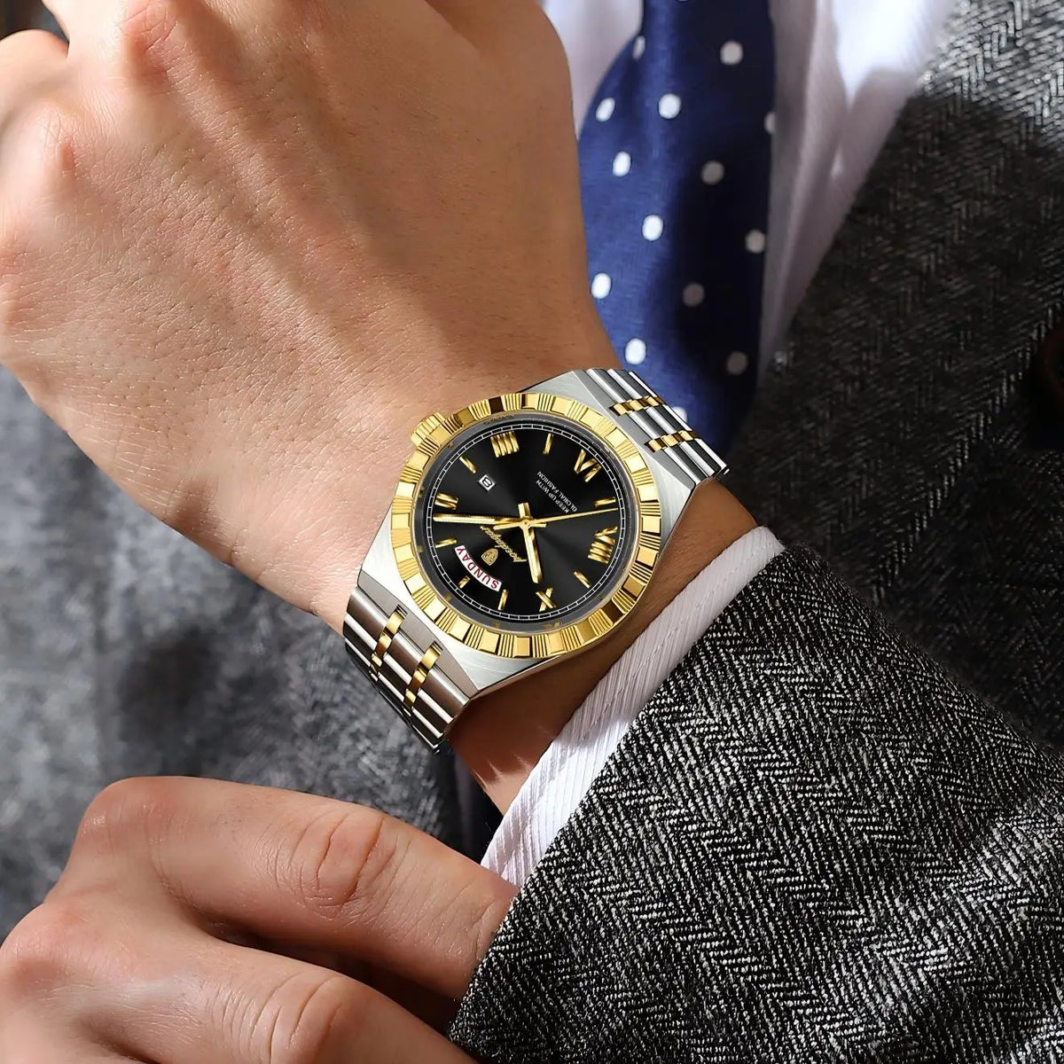 Poedagar 675 Men's Luxury Watches Waterproof Luminous Quartz Wristwatch Business Montre Homme Stainless Steel Watch for Men