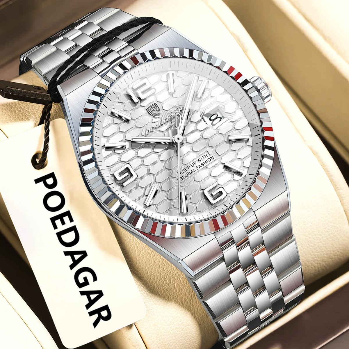 Poedagar 839 Luxury Men Watch Business Honeycomb Dial Luminous Date Waterproof Quartz Wristwatch Factory Direct Relojes Hombre
