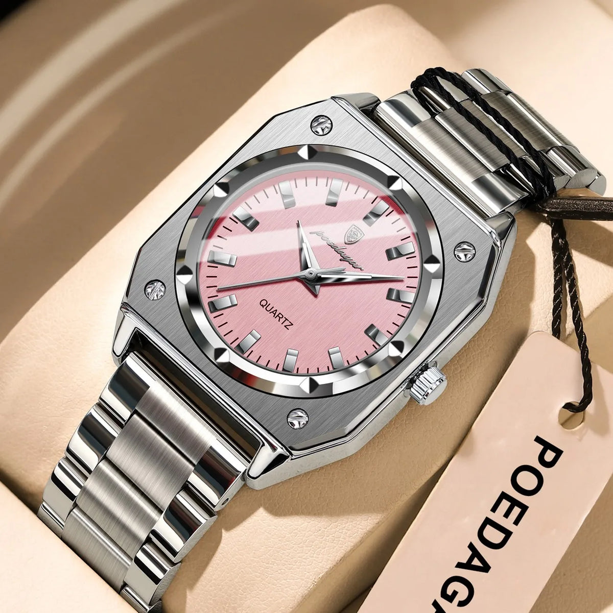 Poedagar 788 Luxury Women's Watch Elegant Waterproof Luminous Exquisite Dress Wristwatch Stainless Steel Quartz Watch for Men