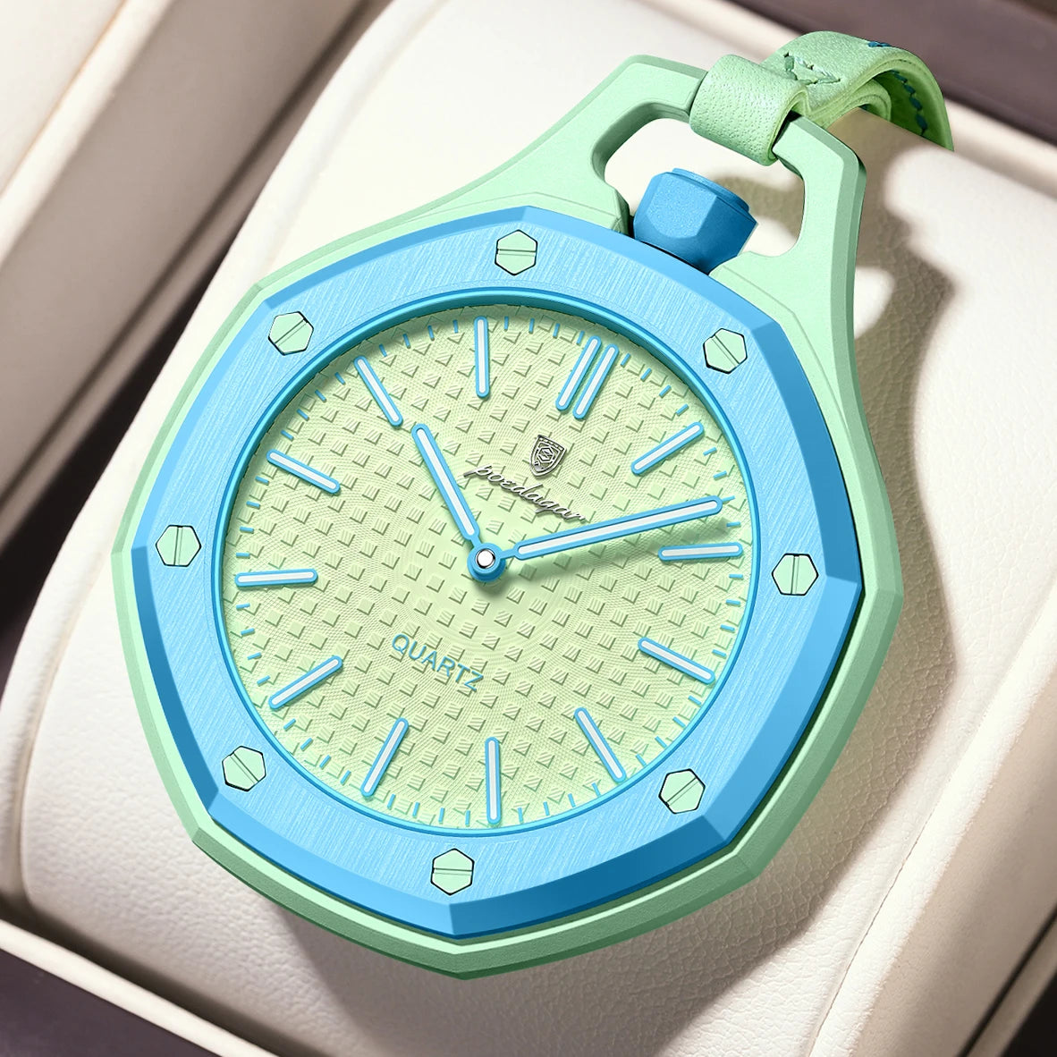 Poedagar 630 Casual Bag Charm Watch Octagonal Case Lanyard Neck Watch Luminous Lightweight Pop Style Youth Watch in Stock