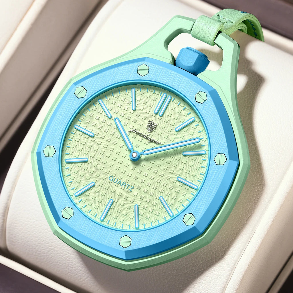 Poedagar 630 Fashion Hanging Watch Octagonal Case Lanyard Neck Watch Luminous Lightweight Pop Style Youth Watch in Stock