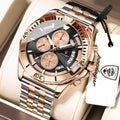 Poedagar 695 Men Dress Quartz Watches Stainless Steel Hollow Dial Daily Wear Outdoor Casual Luminous Chronograph Herrenuhr