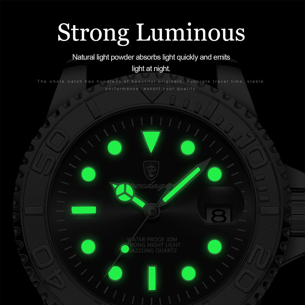 Poedagar Wholesale Luxury Men's Watches Wrist Stainless Steel Quartz Watch Waterproof Luminous Watch for Men