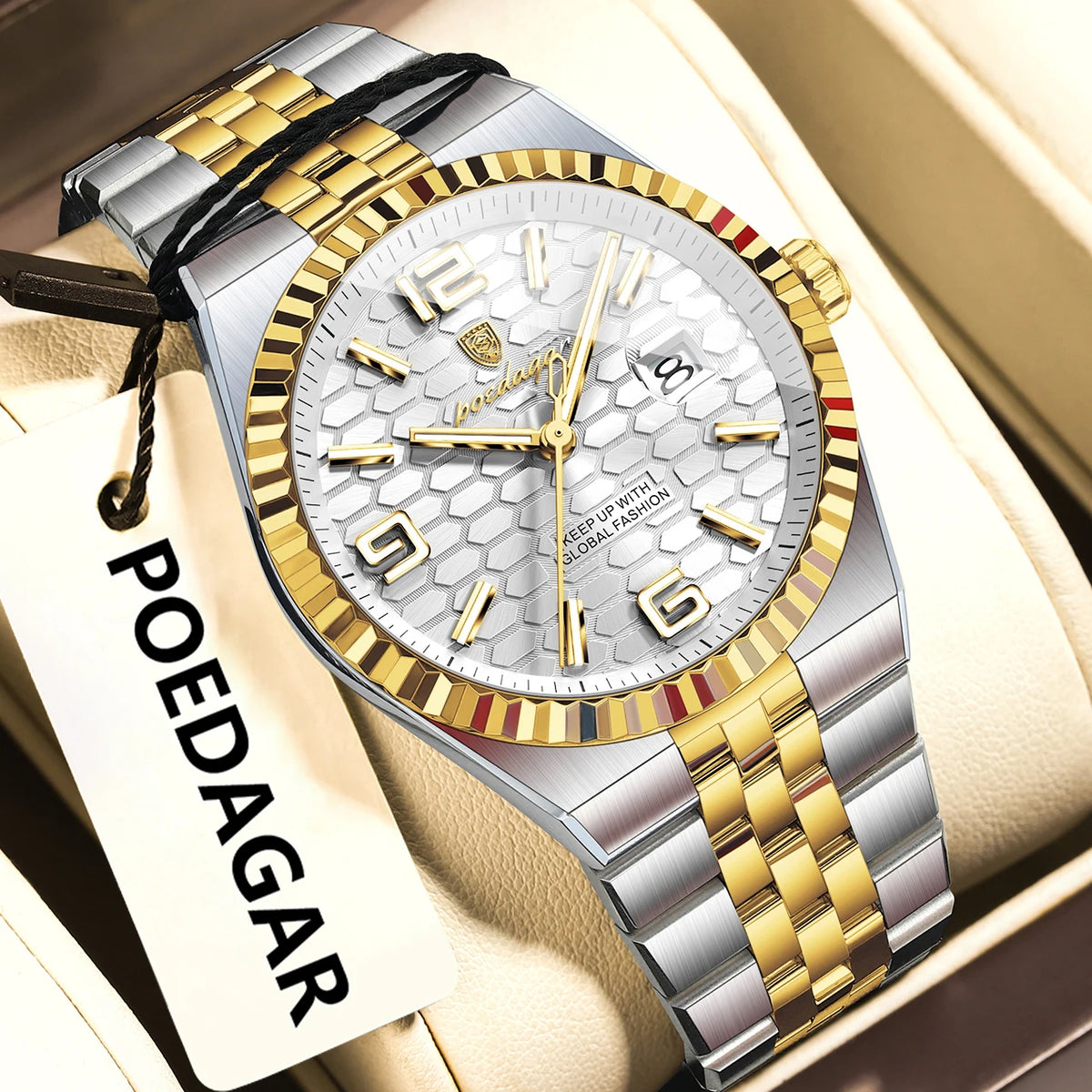 Poedagar 839 Luxury Men Watch Business Honeycomb Dial Luminous Date Waterproof Quartz Wristwatch Factory Direct Relojes Hombre