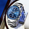 Poedagar Fashion Waterproof Watches Men Wrist Luminous Calendar Quartz Watches Stainless Steel Watch for Men