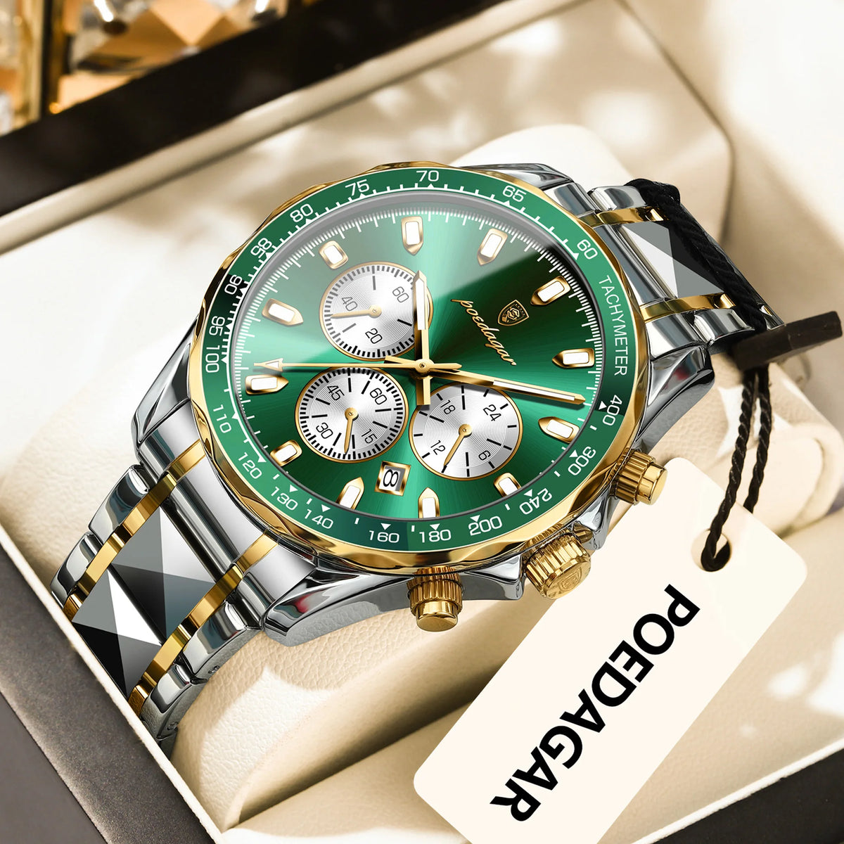 Poedagar 815 High Quality Men Watch Tachymeter Chronograph Montre Homme Stainless Steel Luminous Watch for Men Wholesale Price