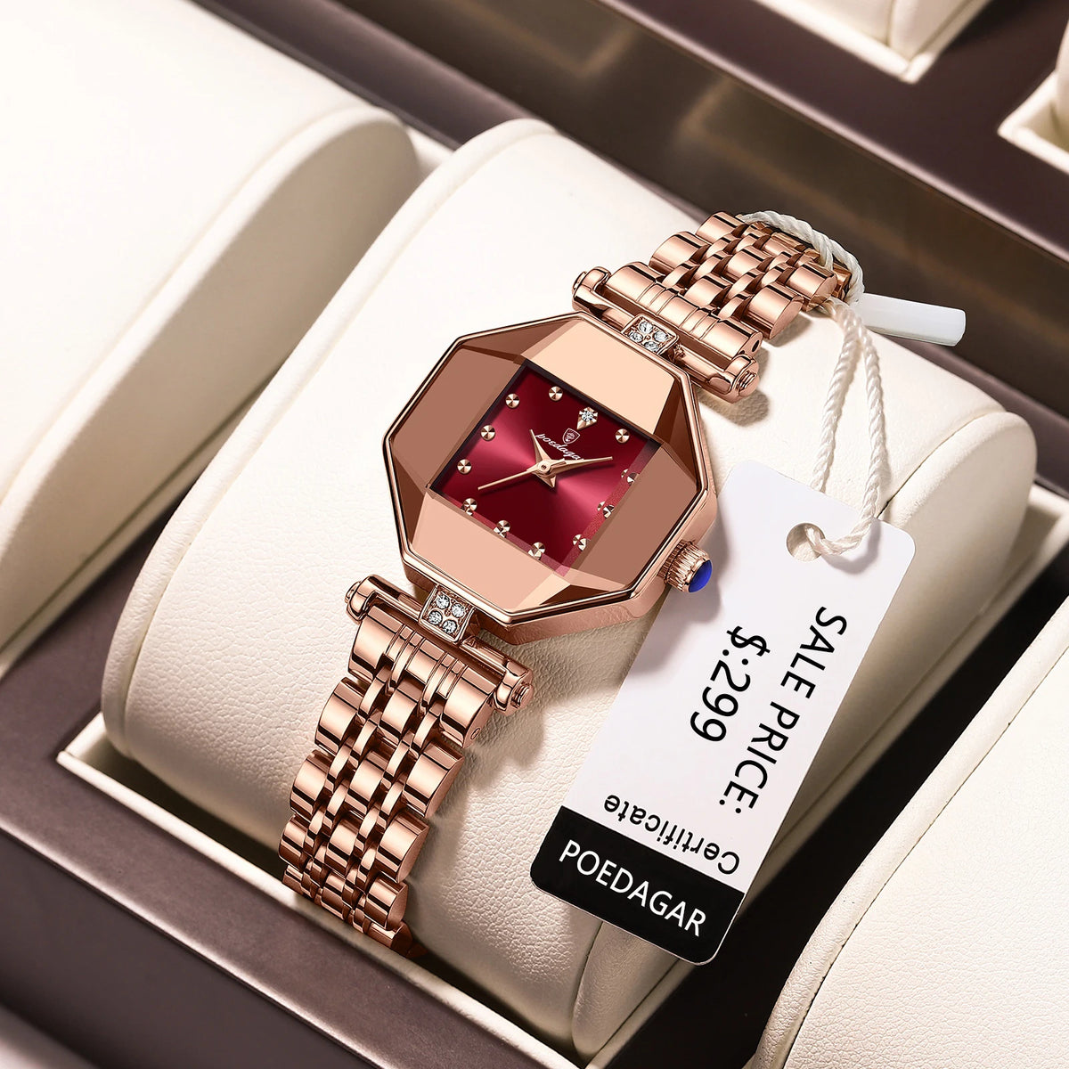 Poedagar Elegant Watches Women Wrist Diamond Quartz Watches Rose Gold Stainless Steel Ladies Watch Waterproof Factory Wholesale