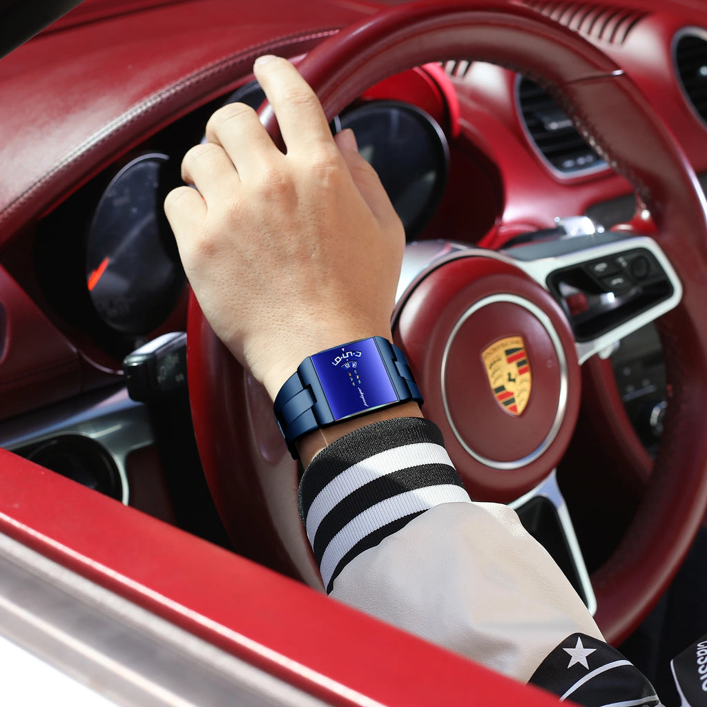 POEDAGAR 857 Luxury Business Men Quartz Watch Waterproof Stainless Steel Wristwatch Unique Geometric Dial Fashion Dress Watch