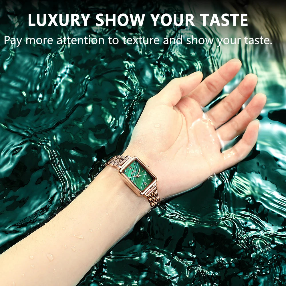 Poedagar Fashion Rose Gold Square Watch Woman High Quality Stainless Steel Mesh Lady Watch Waterproof Quartz Watches for Girl