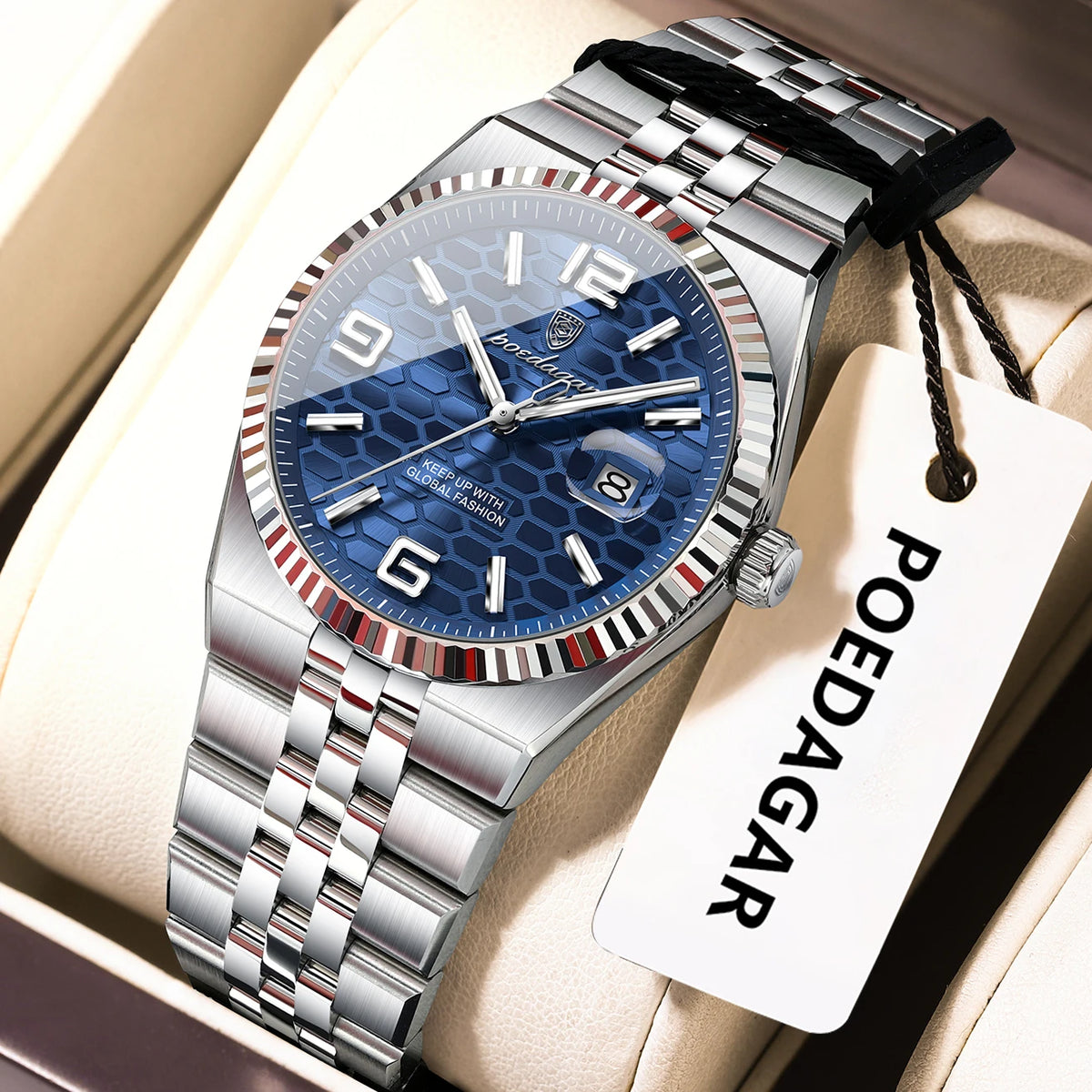 Poedagar High Quality Stainless Steel Quartz Watch Luxury Waterproof Luminous Lady's Wristwatch