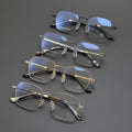 Marble Titanium Myopia Glasses Frame – Luxury Rectangular Design for Women