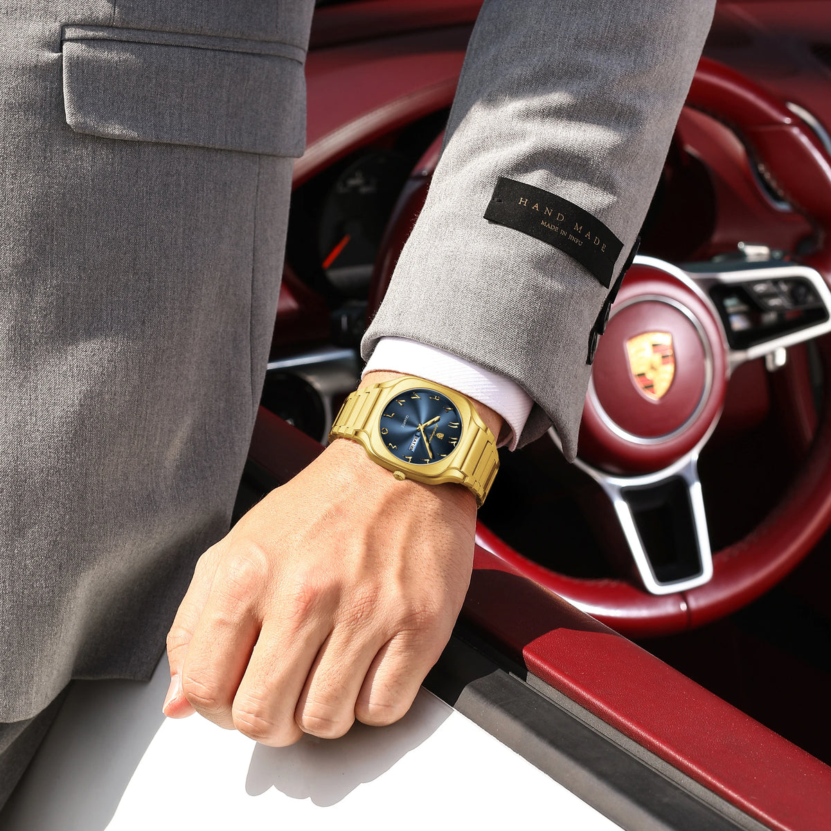Poedagar 616 Men's Watch Luxury Classic Arabic Dial Quartz Wristwatch Montre Waterproof Gold Stainless Steel Watch for Men