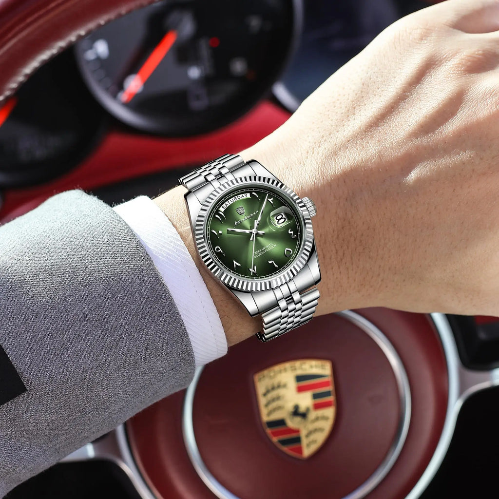 Poedagar 845 Arabic Case Stainless Steel Bracelet Waterproof Luxury Men Business Quartz Watches