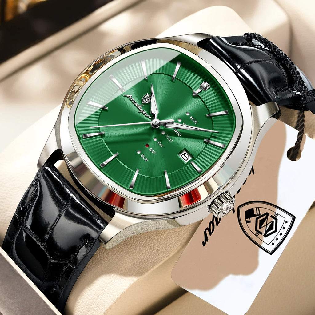 Poedagar 623 Men's Quartz Watches Luminous Waterproof Leather Strap Montre Homme Date Dial Calendar Business Daily Gift for Men