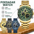 Poedagar E127 Watch for Men Luxury Analog-Digital Watch Dual Display Luminous Waterproof Herrenuhr Stainless Steel Quartz Watch