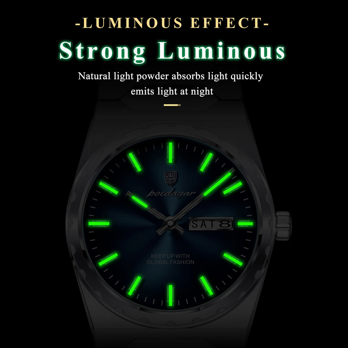 Poedagar 847 Luxury Men's Watch Stainless Steel Bracelet Quartz Watches Business Montre Reloj Date Waterproof Wristwatch for Men