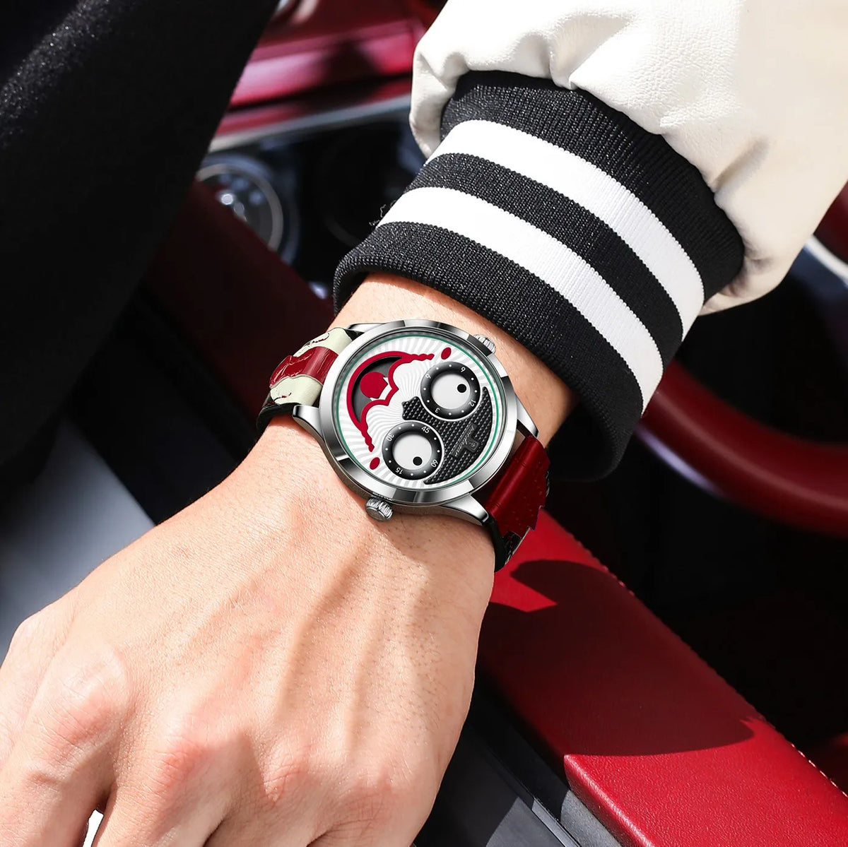 Poedagar 676 Creative Men's Watch Genuine Leather Band Quartz Watches Waterproof Reloj Hombre Trendy Gift Wristwatch for Men