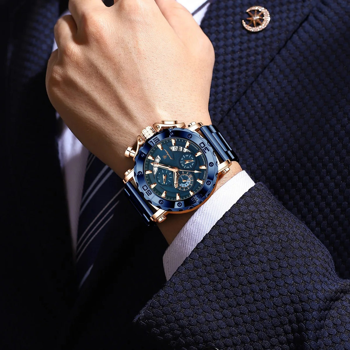 Poedagar 892 Mens Watch Luxury Date 47mm Case Original Quartz Watches Montre Homme Waterproof Luminous Watch for Men Reloj