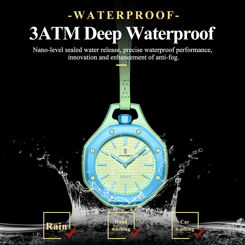 Poedagar 630 Fashion Hanging Watch Octagonal Case Lanyard Neck Watch Luminous Lightweight Pop Style Youth Watch in Stock