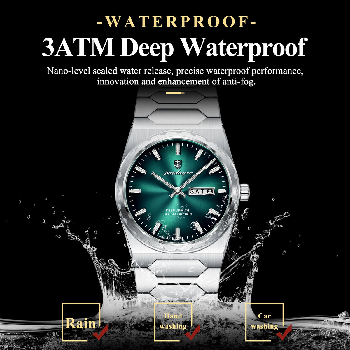 Poedagar 847 Luxury Men's Quartz Watches Stainless Steel Bracelet Business Watch Montre Reloj Date Waterproof Wristwatch for Men