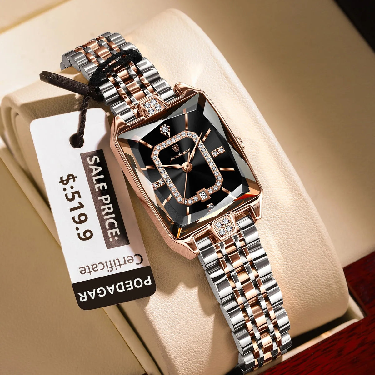 Poedagar 785 Elegant Womens Watches Waterproof Date Reloj Mujer Ladies Watch Stainless Steel Business Quartz Watch for Women