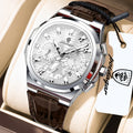 Poedagar 834 Luxury Quartz Watch for Men Leather Strap Waterproof Chronograph Wrist Watch Wholesale