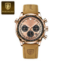 Poedagar Luxury New Design Leather Men's Quartz Watches Waterproof Luminous Chronograph Watch for Men