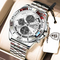 Poedagar 695 Men Luxury Quartz Watches Stainless Steel Hollow Dial Daily Wear Gift Watches Luminous Chronograph Orologio Uomo