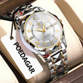 Poedagar 858 Men's Watch Luxury Waterproof Luminous Date Week Quartz Watches Stainless Steel Reloj Hombre Wristwatch for Men