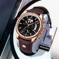 Poedagar 989 Luxury Men's Watch Fashion Leather Strap Quartz Watches Waterproof Luminous Daily Wear Watch for Men Reloj Hombre