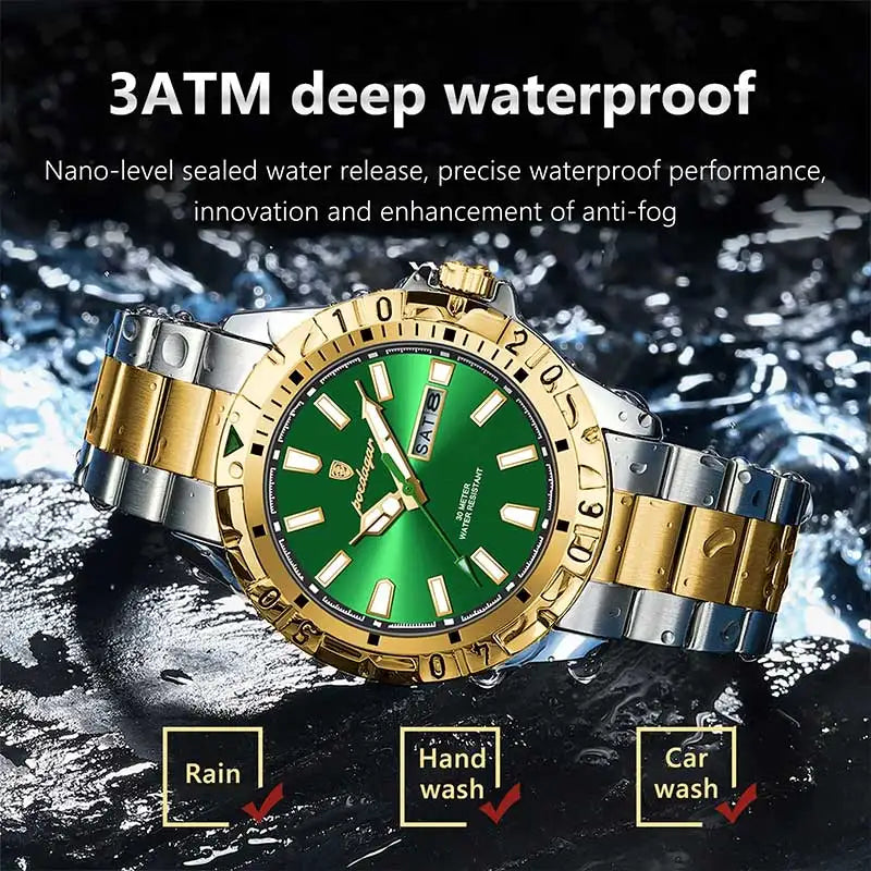 Poedagar New Luxury Quartz Watch Stainless Steel Business Men Watch Waterproof Luminous Date Watch for Men