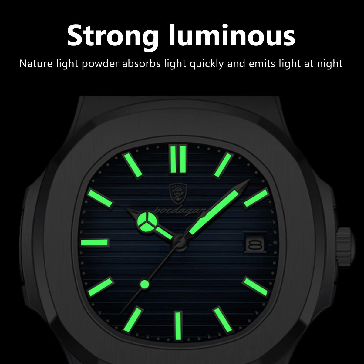 Poedagar Top Luxury Square Men Watch High Quality Leather Quartz Watches 30m Waterproof Luminous Date Watches for Men