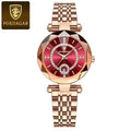 POEDAGAR 726 Womens Luxury Fashion 3ATM Ladies Watch Stainless Steel Luminous Quartz Watchces