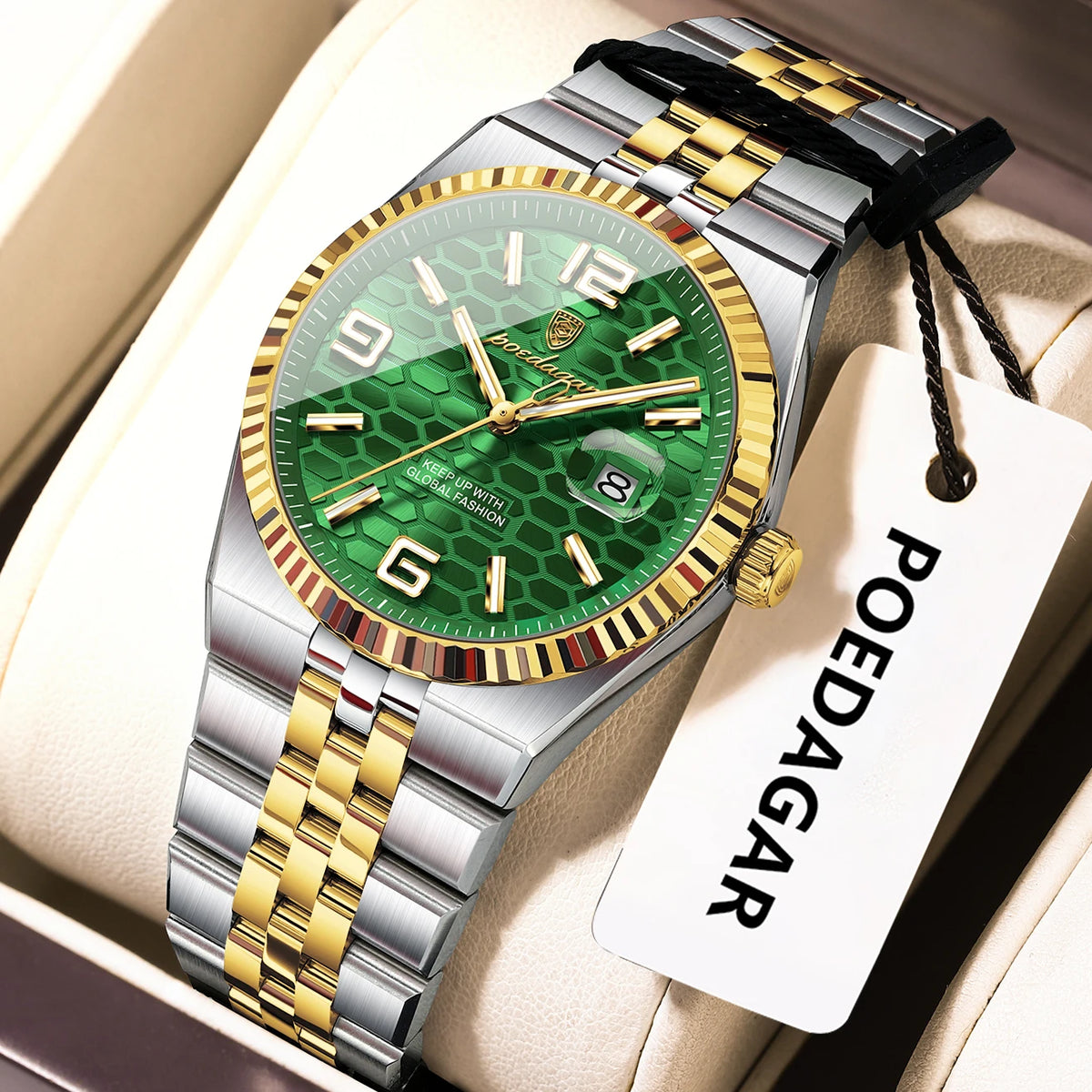 Poedagar High Quality Stainless Steel Quartz Watch Luxury Waterproof Luminous Lady's Wristwatch