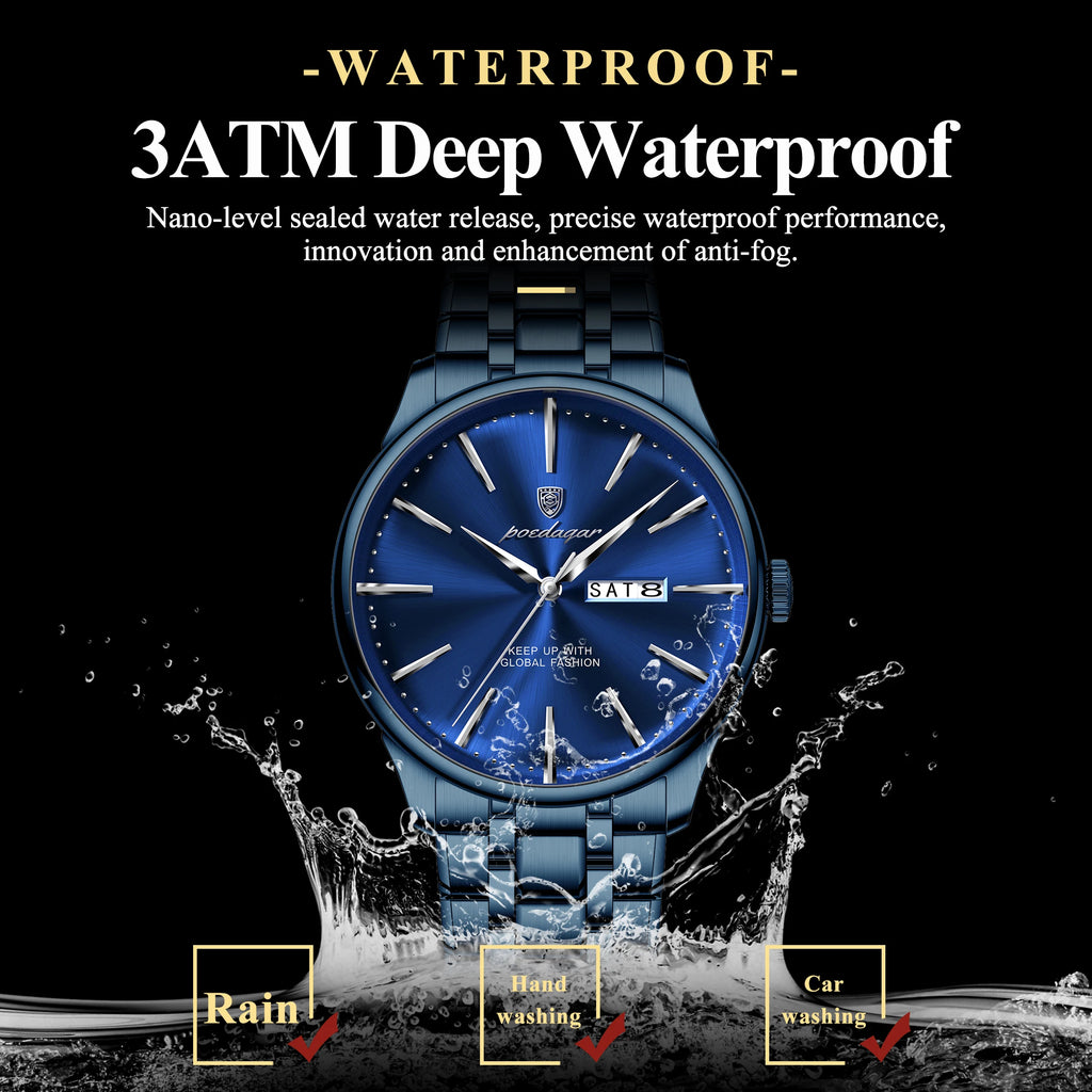 Poedagar 843 Luxury Men Watch Classic 3ATM Waterproof Calendar Montre Homme Quartz Wristwatch Factory Wholesale Ready to Ship