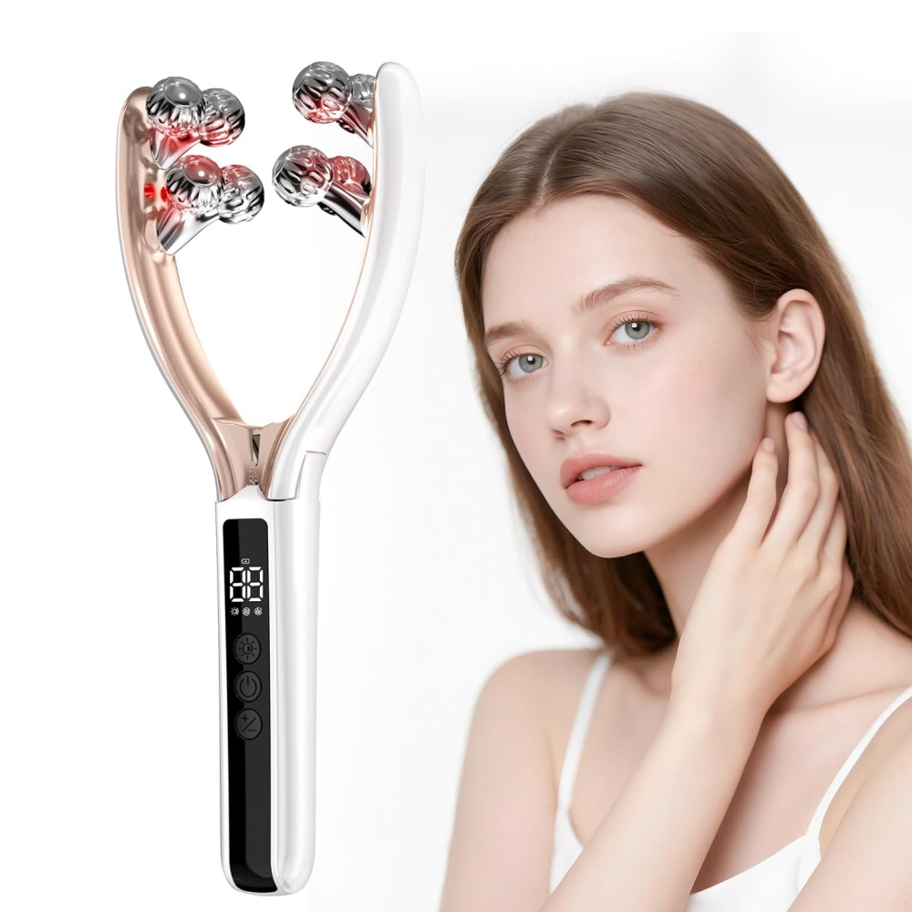 V-Face Shaping Massager – 3D Roller EMS + RF + Vibration