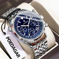 Poedagar 960 Luxury Men Watch 3-Eye Chronograph Stainless Steel Quartz Wristwatch Luminous Date Sport Business Casual Waterproof