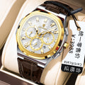 Poedagar 834 Mens Quartz Watch Waterproof Luminous Leather Strap Luxury Business Wristwatch Ready to Ship Wholesale Daily Wear