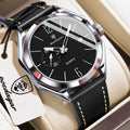 POEDAGAR 689 Men Quartz Watch Luxury Geometric Dial Leather Strap Waterproof Casual Wrist Watch Wholesale