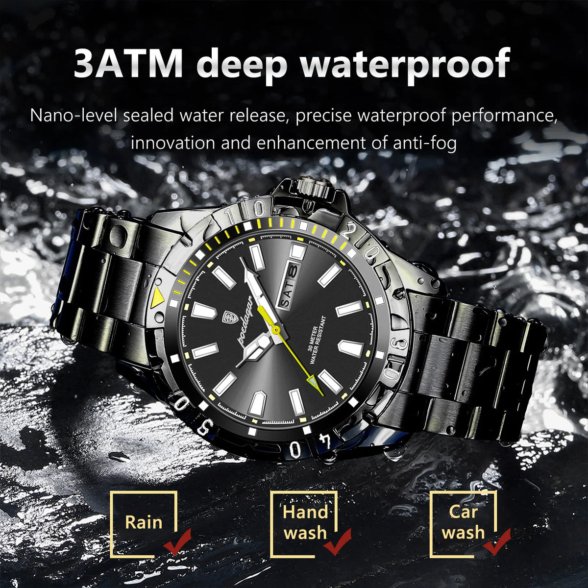 Poedagar 959 Luxury Men's Watch Retro Business Stainless Steel Reloj Quartz Wristwatch Waterproof Luminous Date Watch for Men