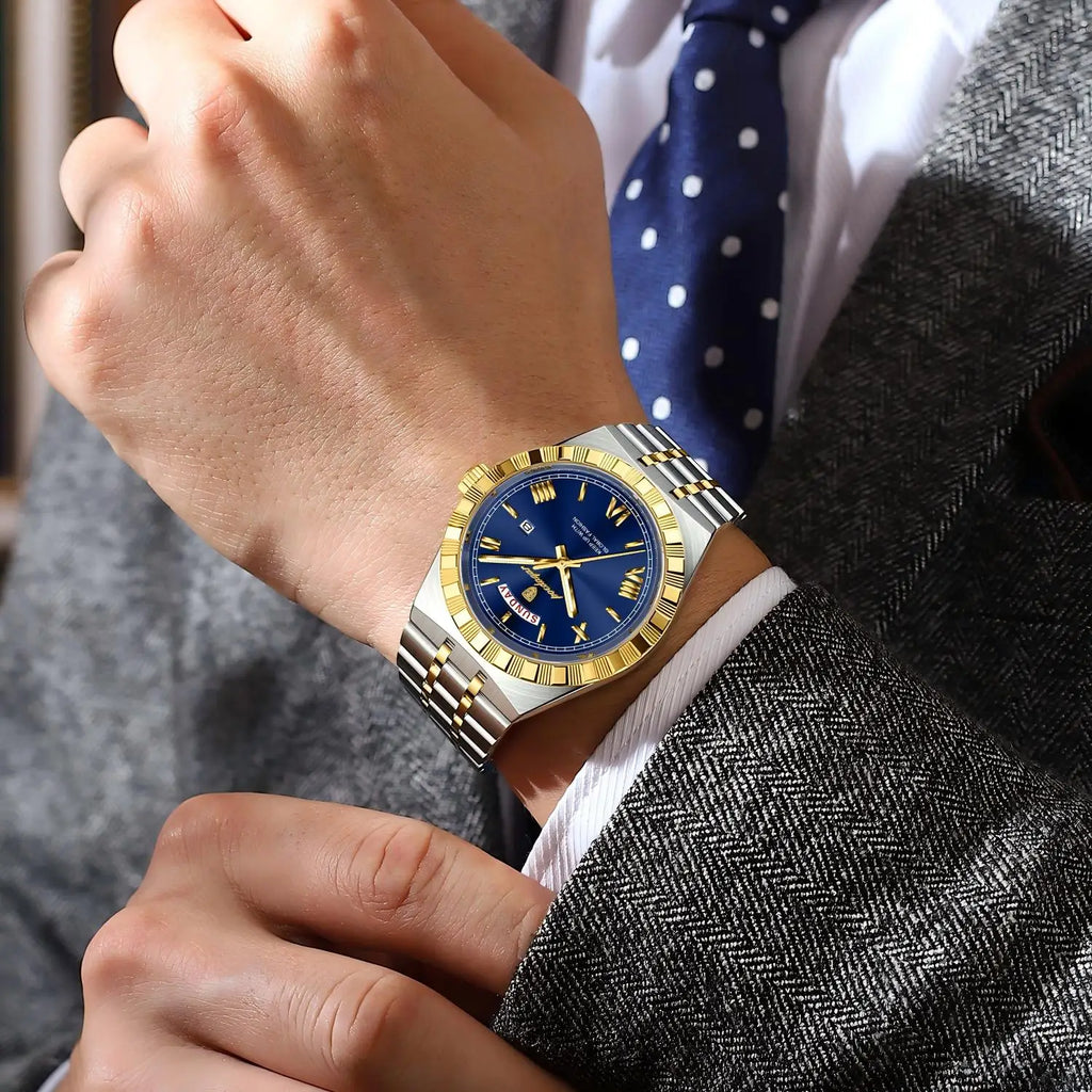Poedagar 675 Men's Luxury Wristwatch Business Formal Waterproof Luminous Quartz Montre Homme Stainless Steel Reloj Watch for Men