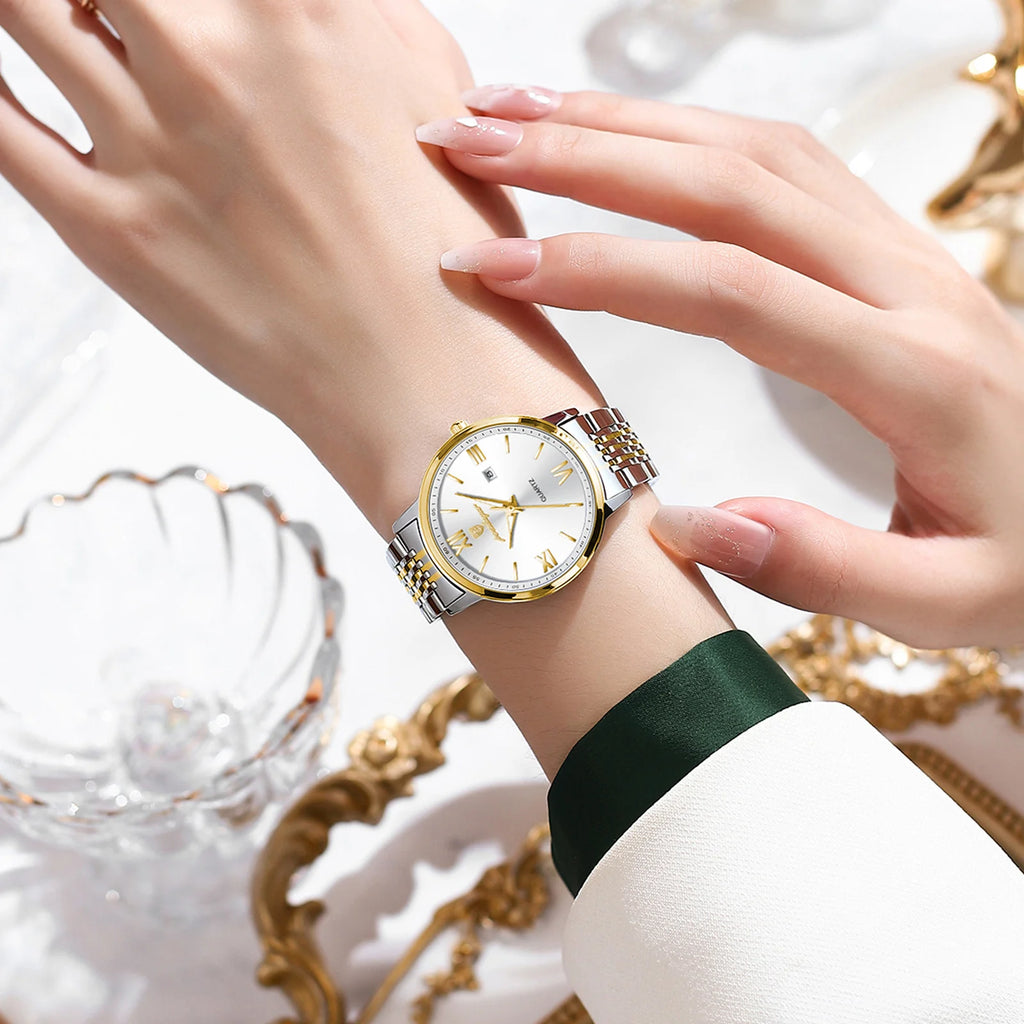 Poedagar New Luxury Waterproof Lady Watch Luminous Stainless Steel Calendar Quartz Watch for Women