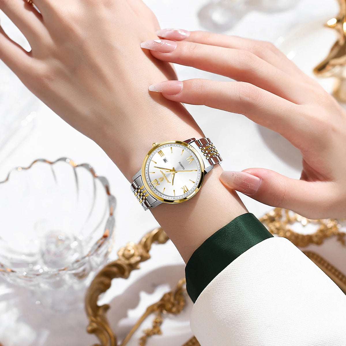 Poedagar New Luxury Waterproof Lady Watch Luminous Stainless Steel Calendar Quartz Watch for Women