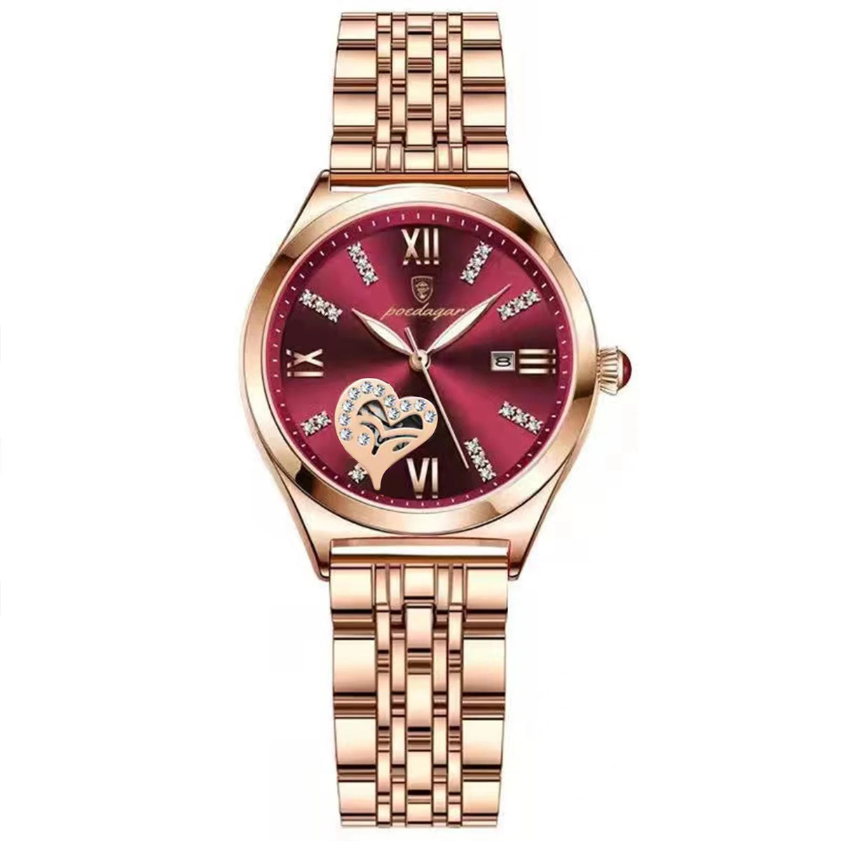 Poedagar Diamond Luxury Watch Women Stainless Steel Quartz WatchesWaterproof Luminous Ladies Watch Date Watches Women Wrist
