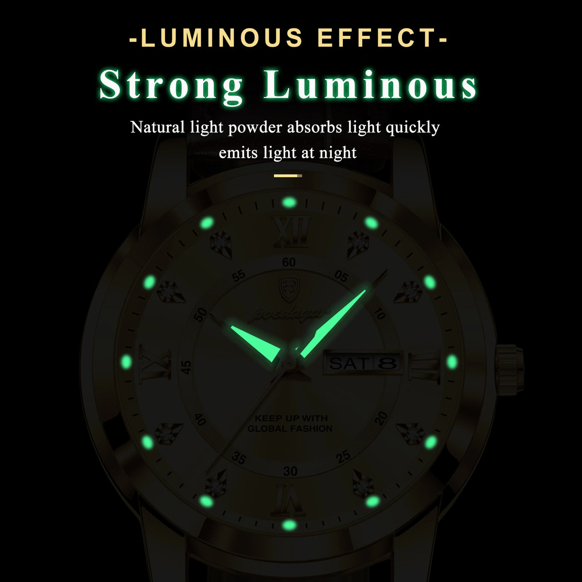 Poedagar 936 Watch for Men Luxury Leather Strap Men's Quartz Watches Waterproof Luminous Classic Vintage Reloj Watches for Men